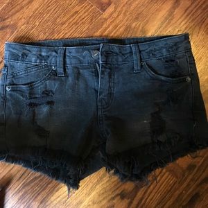 Black jean shorts